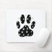 Weiße Pasten auf schwarzem Pfosten Mousepad (Mit Mouse)