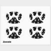 Weiße Pasten auf schwarzem Pfosten Ovaler Aufkleber (Blatt)