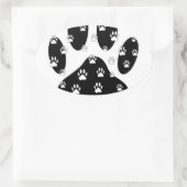 Weiße Pasten auf schwarzem Pfosten Ovaler Aufkleber (Tasche)