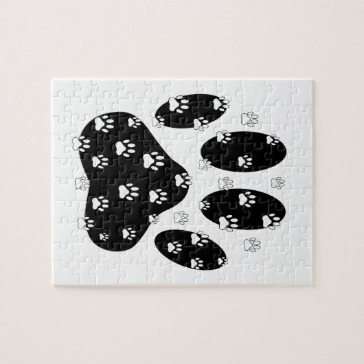 Weiße Pasten auf schwarzem Pfosten Puzzle (Horizontal)