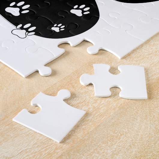 Weiße Pasten auf schwarzem Pfosten Puzzle (Seite)