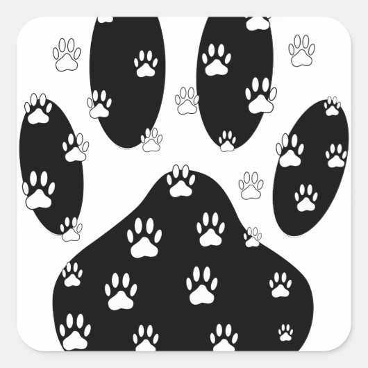 Weiße Pasten auf schwarzem Pfosten Quadratischer Aufkleber (Vorderseite)