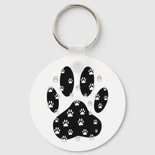 Weiße Pasten auf schwarzem Pfosten Schlüsselanhänger (Vorderseite)