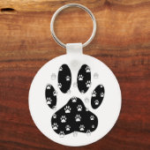 Weiße Pasten auf schwarzem Pfosten Schlüsselanhänger (Vorderseite)