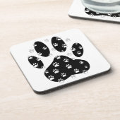 Weiße Pasten auf schwarzem Pfosten Untersetzer (Linke Seite)