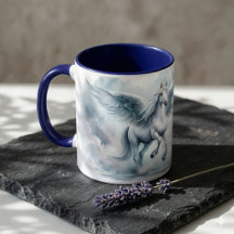 Weiße Pegasus Flügel Sanfte Blaue Himmel Traumland