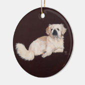 Weiße Pekingese Keramikornament (Links)