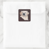 Weiße Pekingese Quadratischer Aufkleber (Tasche)