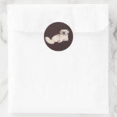 Weiße Pekingese Runder Aufkleber (Tasche)