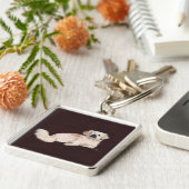 Weiße Pekingese Schlüsselanhänger (Seite)