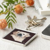 Weiße Pekingese Schlüsselanhänger (Seite)