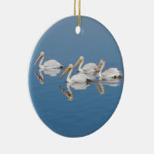 Weiße Pelikane auf Barr See Keramikornament (Rechts)