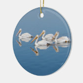 Weiße Pelikane auf Barr See Keramikornament (Links)
