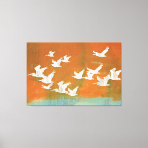 Weiße Pelikane im Flug Küsten-Fine-Art-Vogel  Leinwanddruck