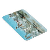 Weiße Pelikane und Schwarze Freundinnen Abstrakt Magnet (Rechte Seite)