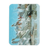 Weiße Pelikane und Schwarze Freundinnen Abstrakt Magnet (Vertikal)