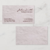 Weiße Pelz-Erdöl-Ingenieur-Visitenkarte Visitenkarte (Vorne/Hinten)