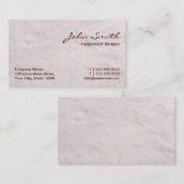 Weiße Pelz-Investmentbanker-Visitenkarte Visitenkarte (Vorne/Hinten)