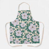 Weiße Peonies und grüne Blätter Schürze (Vorderseite)