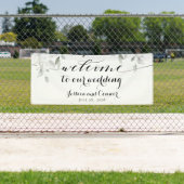 Weiße Peony Greenery Willkommen bei unserer Hochze Banner (Insitu)