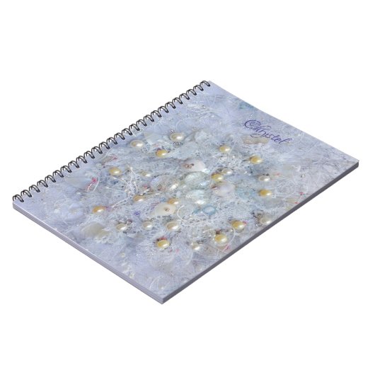 Weiße Perle und Muschel Notizblock (Linke Seite)