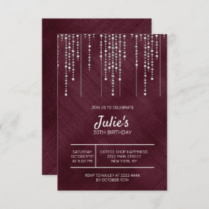 Weiße Perlen 30. Geburtstag Einladung