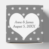 Weiße Perlen auf Grau Geschenkschachtel (Oben)