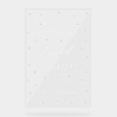 Weiße Perlen Brautparty Begrüßung Akryllisches Zei Acrylschild (Vorderseite)