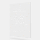 Weiße Perlen Brautparty Begrüßung Akryllisches Zei Acrylschild (Winkel)