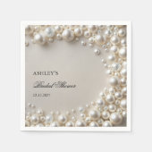Weiße Perlen Elegantes Brautparty Serviette (Vorderseite)