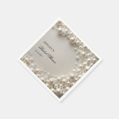 Weiße Perlen Elegantes Brautparty Serviette (Ecke)