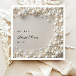 Weiße Perlen Elegantes Brautparty Serviette