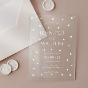 Weiße Perlen Hochzeit Acryl-Einladung Acryleinladungen