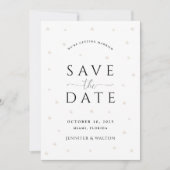 Weiße Perlen Hochzeit speichern das Datum Einladung (Vorderseite)