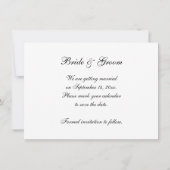 Weiße Perlen Hochzeit speichern das Datum Einladung (Rückseite)