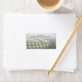 Weiße Perlen Hochzeitstil-Rücksendeadresse Adressaufkleber (Insitu)