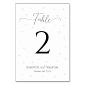 Weiße Perlen Hochzeitstil-Tischnummer Tischnummer (Vorderseite)