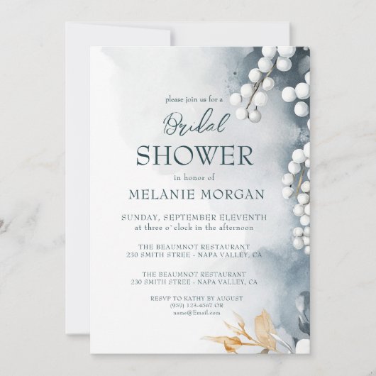 Weiße Perlen I Brautparty Einladung (Vorderseite)