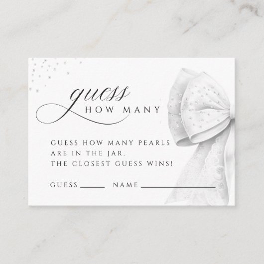 Weiße Perlen schätzen, wie viele Brautparty-Karten Begleitkarte (Vorderseite)