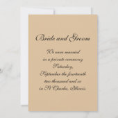 Weiße Perlenheirat / Elopement-Ankündigung Ankündigung (Rückseite)