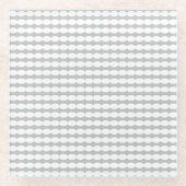 Weiße Perlenmuster Grau Grau Stilgeschenk Glasuntersetzer (Vorderseite)