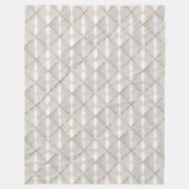 Weiße Perlmutter mit Goldmonogramm Fleecedecke (Vorderseite)