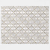 Weiße Perlmutter mit Goldmonogramm Fleecedecke (Vorderseite (Horizontal))