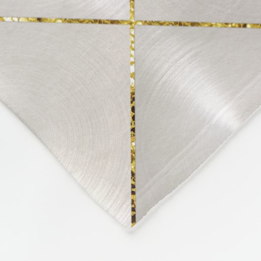 Weiße Perlmutter mit Goldmonogramm Fleecedecke (Ecke)