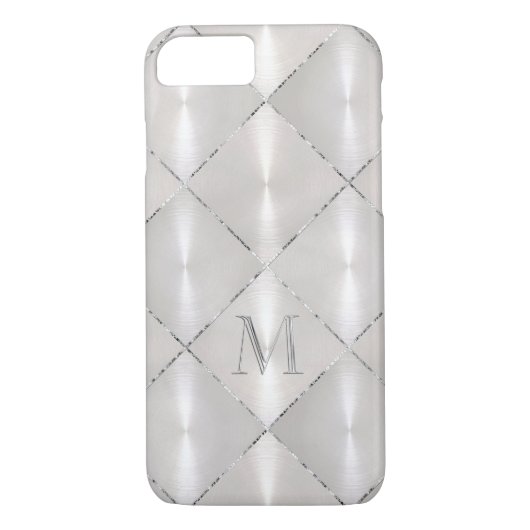 Weiße Perlmutter mit SilverMonogram Case-Mate iPhone Hülle (Rückseite)