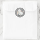 Weiße Perserkatze auf Buttonen Runder Aufkleber (Tasche)
