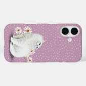 Weiße Perserkatze auf rosa Button Punkte Case-Mate iPhone Hülle (Rückseite (Horizontal))