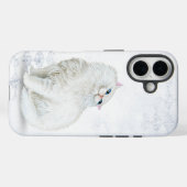 Weiße Perserkatze auf Silberdiamanten Case-Mate iPhone Hülle (Rückseite (Horizontal))