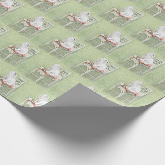 Weiße Perserkatze auf Stuhlkissen Geschenkpapier (Ecke)