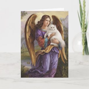 Weiße Perserkatze Engel Sympathie-Karte Karte